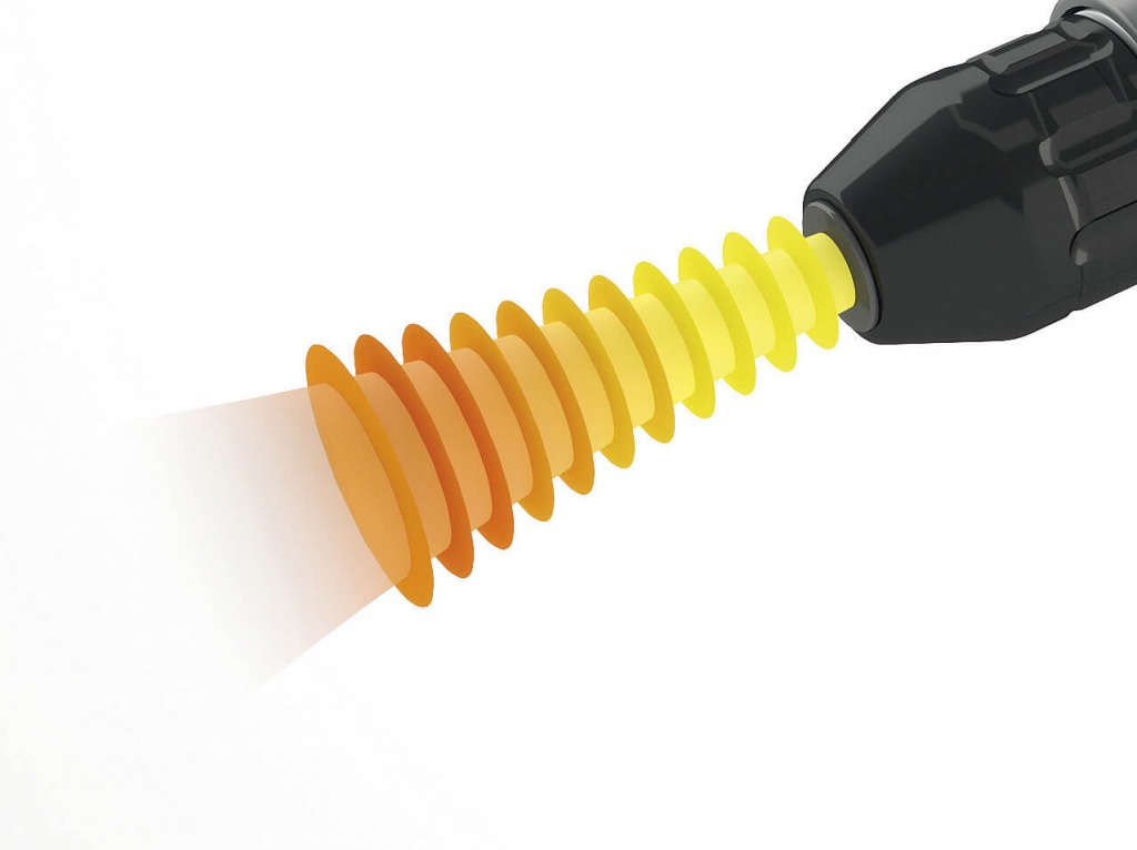 Конфигурация радиальной ударной волны, которую производит аппликатор R-SW «FALCON» STORZ MEDICAL Конфигурация радиальной ударной волны, которую производит аппликатор R-SW «FALCON» STORZ MEDICAL